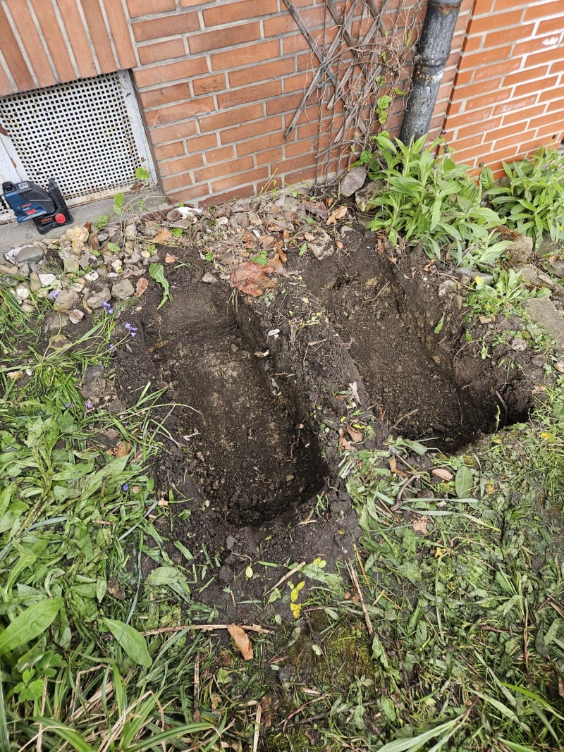 Wärmepumenfundament Ausschachtung